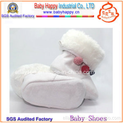 Plain White High Quality Girl Baby Booties
